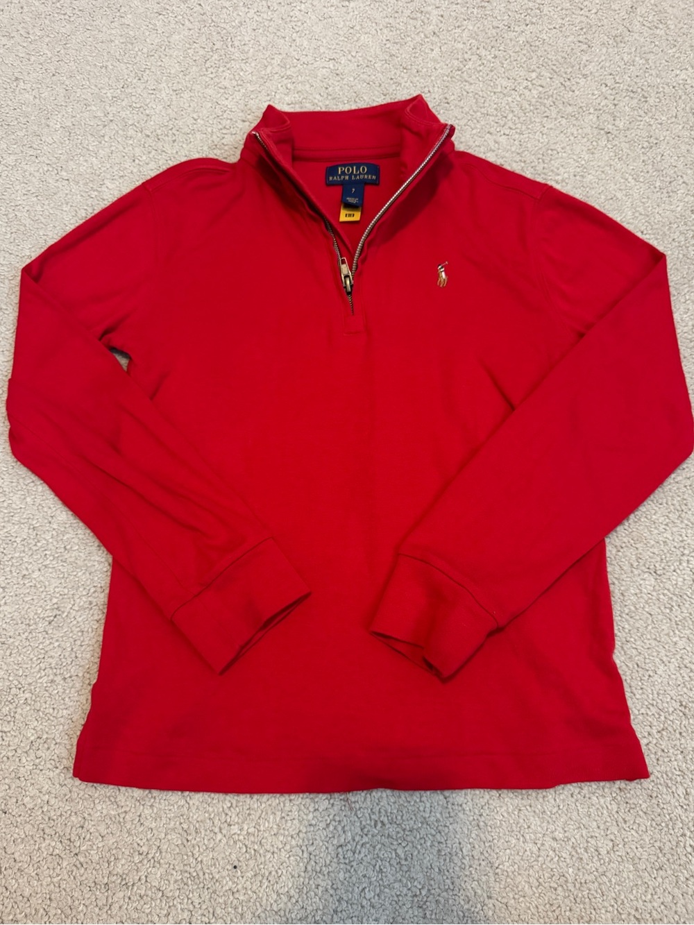 Polo by Ralph Lauren Boys Red Quarter-Zip Pullover